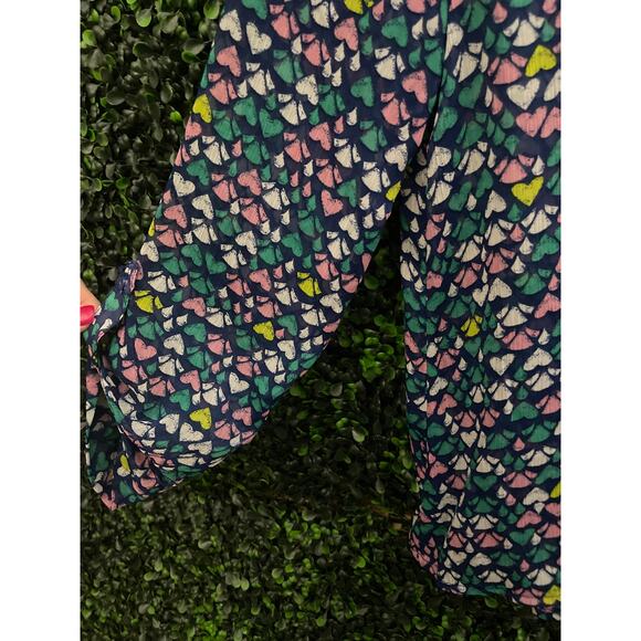 Mossimo, lightweight Blouse, hearts, Size S - Picture 3 of 7